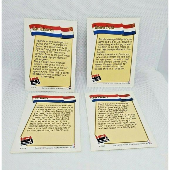 4 Vintage 1991 NBA Hoops 1984 USA Basketball Collectible Trading Cards - Picture 2 of 10